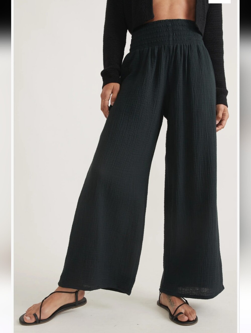 Marine Layer Black Wide-Leg Pants